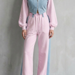 Arlo – Denim Splice – Two-Piece Hoodie & Sweatpant Set