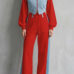 Arlo – Denim Splice – Two-Piece Hoodie & Sweatpant Set