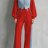 Arlo – Denim Splice – Two-Piece Hoodie & Sweatpant Set