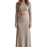 Aubrie – Ribbed Knit Elegance – Two-Piece Lounge Set