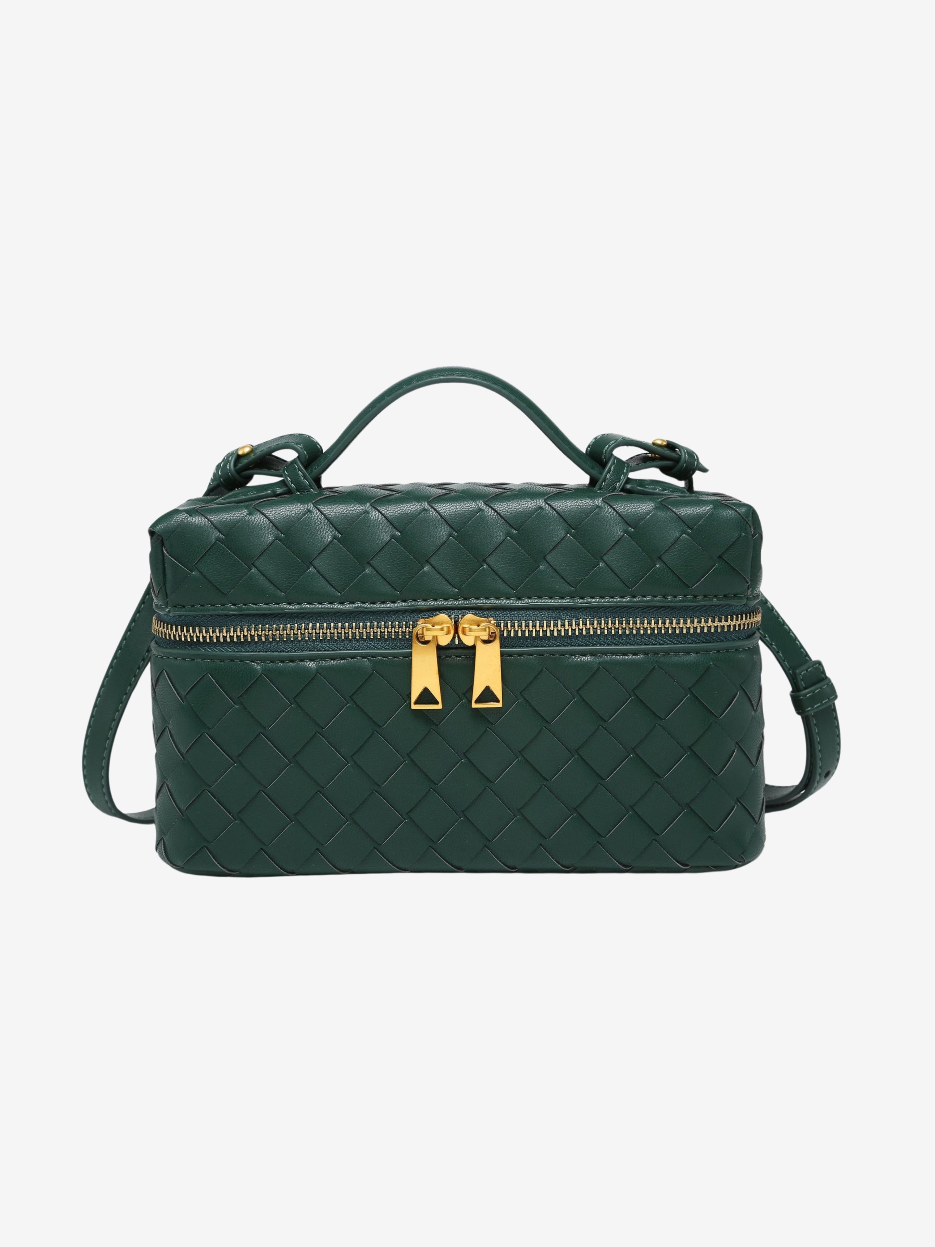 STRUCTURED WOVEN BAG WITH GLOSS FINISH