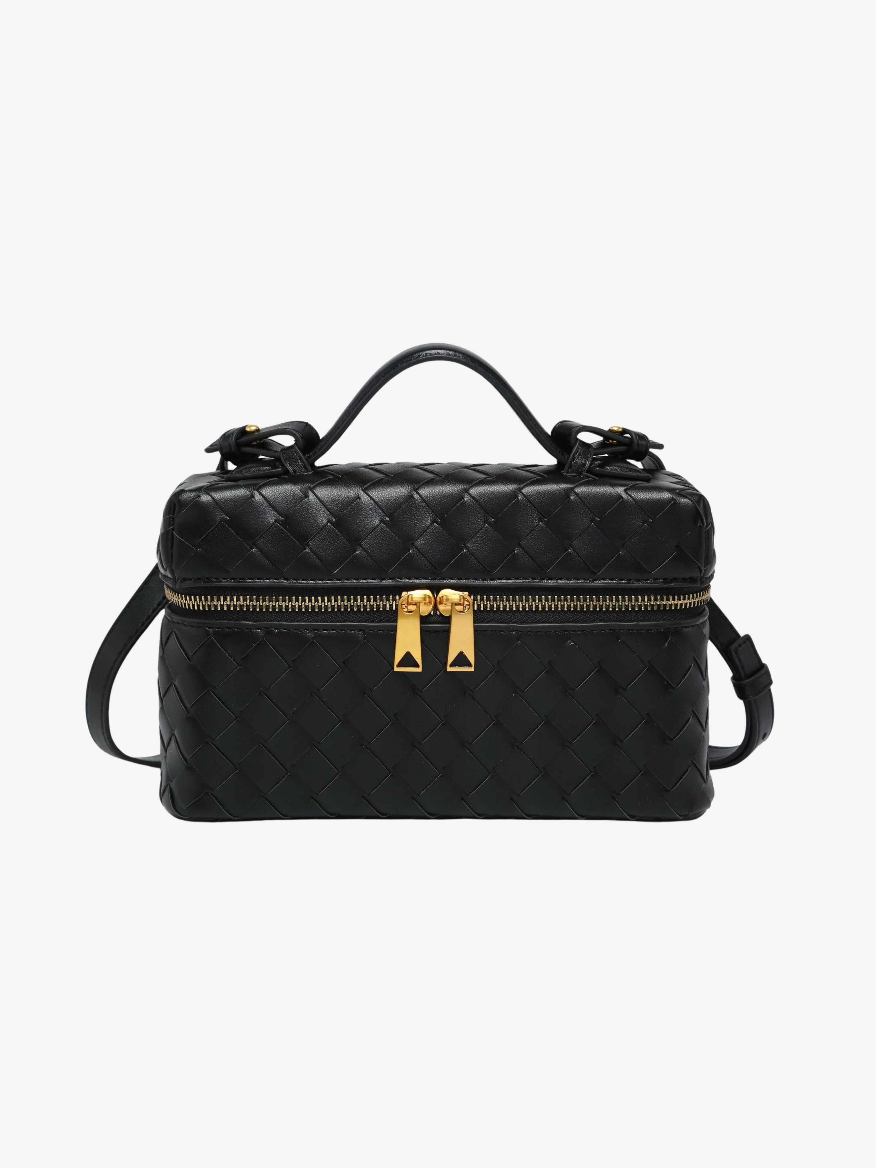 STRUCTURED WOVEN BAG WITH GLOSS FINISH