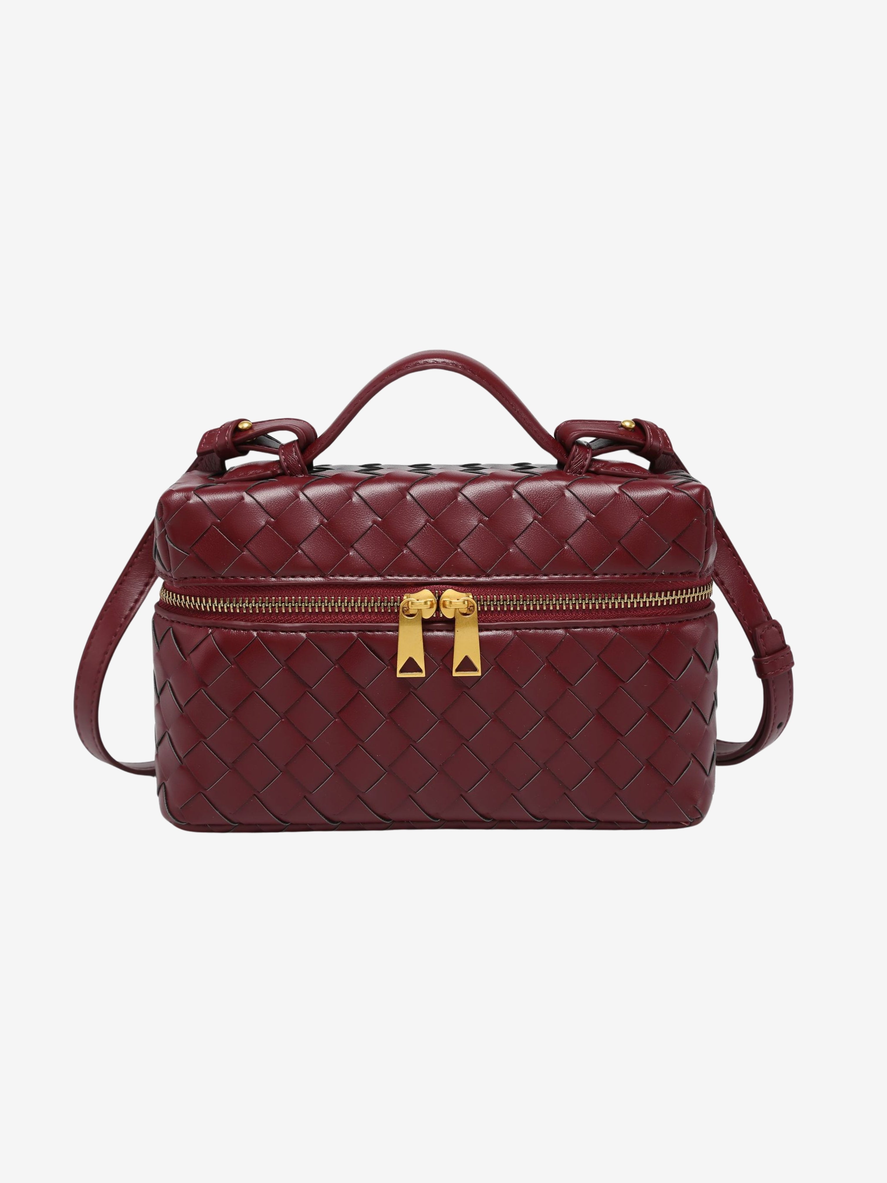 STRUCTURED WOVEN BAG WITH GLOSS FINISH