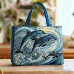 Quilted Tote Bag - Ocean Dolphin