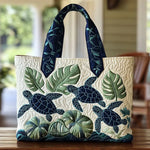 Quilted Tote Bag - Sea Turtle Grace