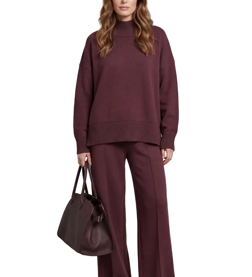 Casavella – Folded collar charm – Knit lounge set