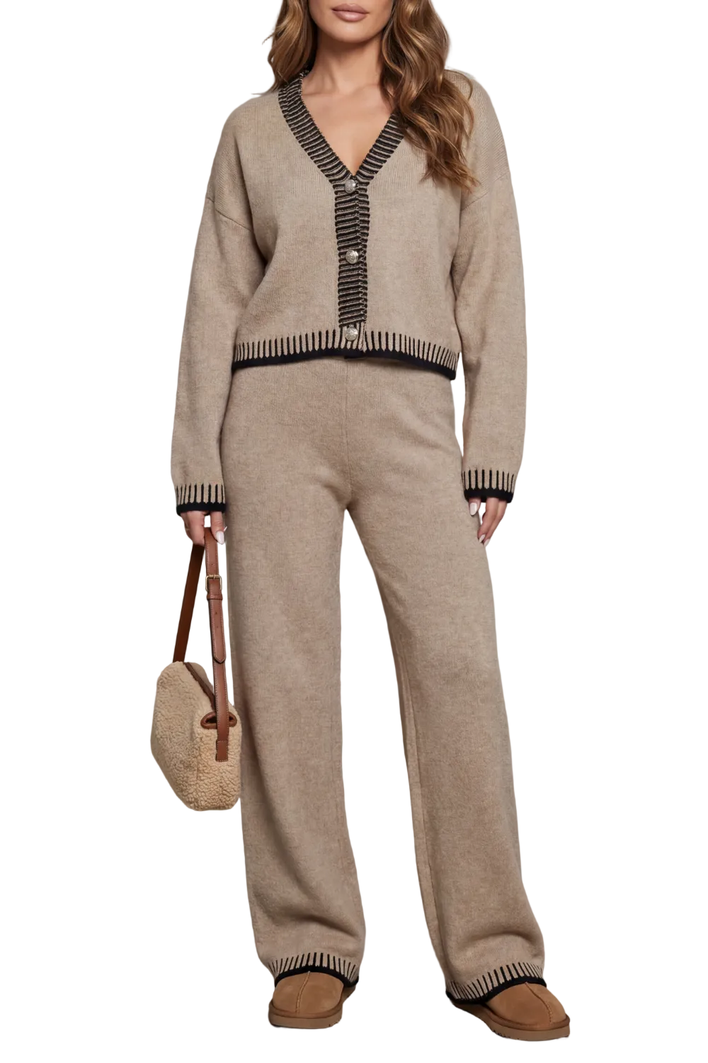 Cerivelle – Contrast trim – Knit loungewear set