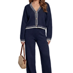 Cerivelle – Contrast trim – Knit loungewear set