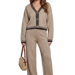 Cerivelle – Contrast trim – Knit loungewear set