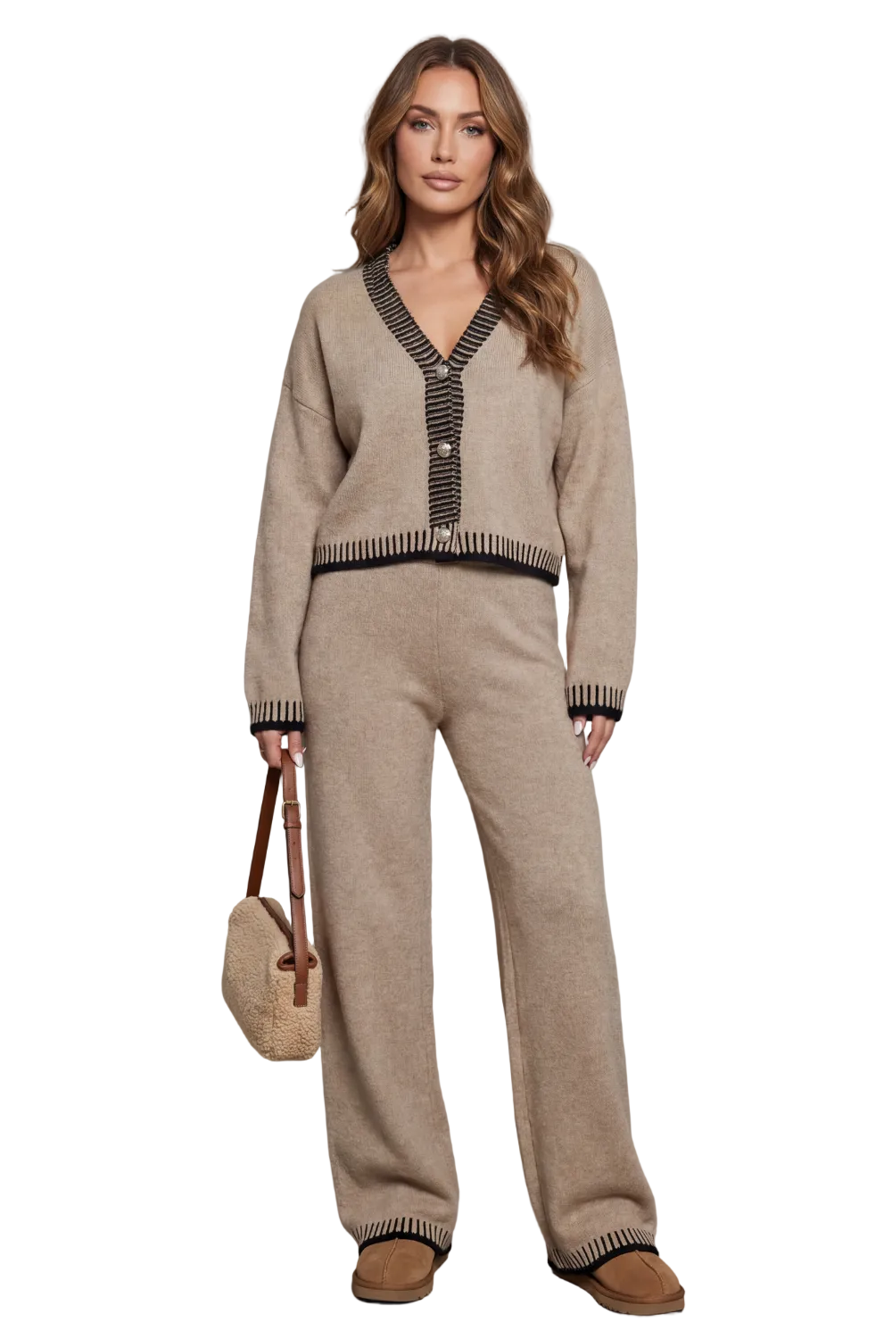 Cerivelle – Contrast trim – Knit loungewear set
