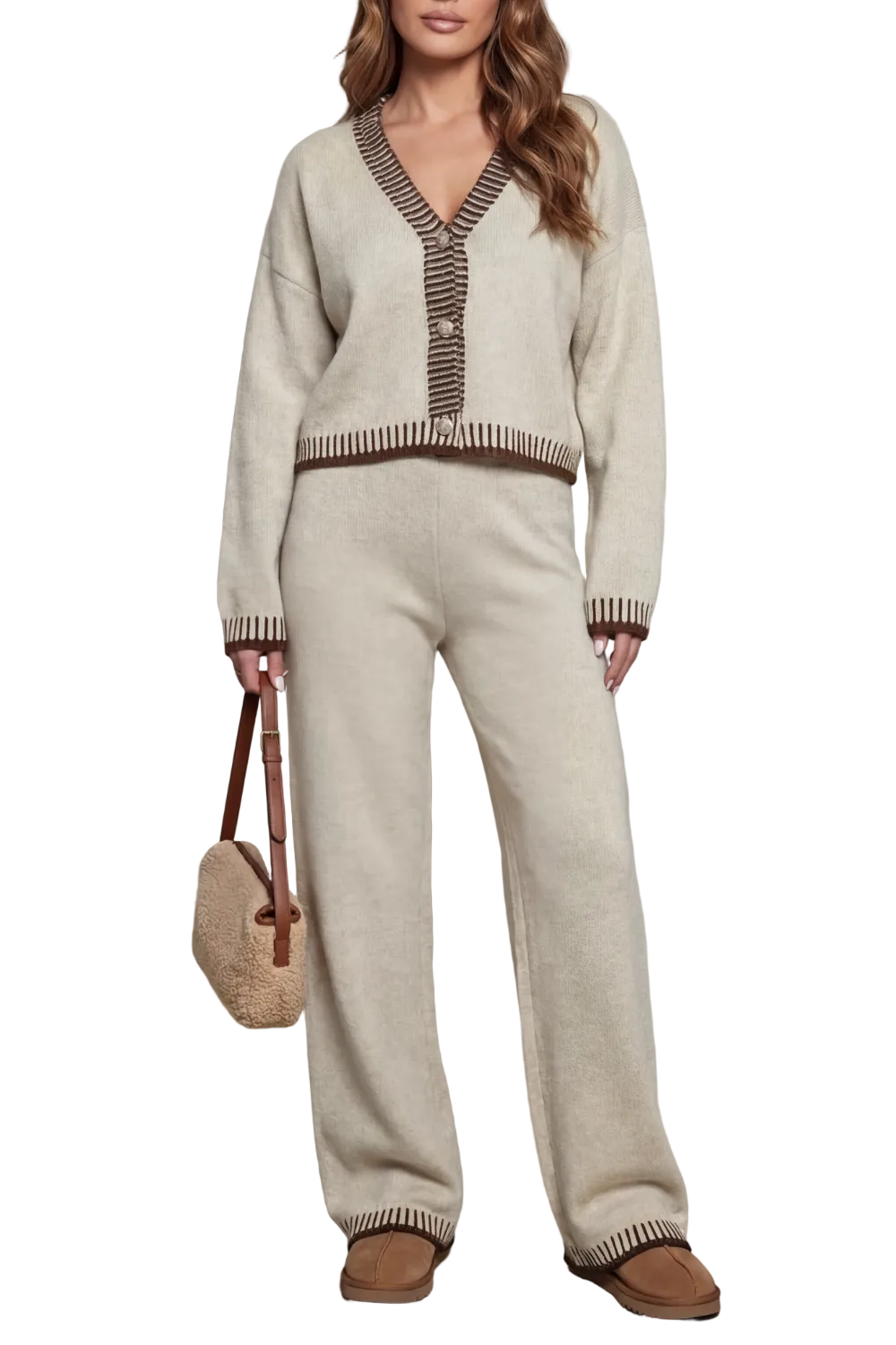 Cerivelle – Contrast trim – Knit loungewear set