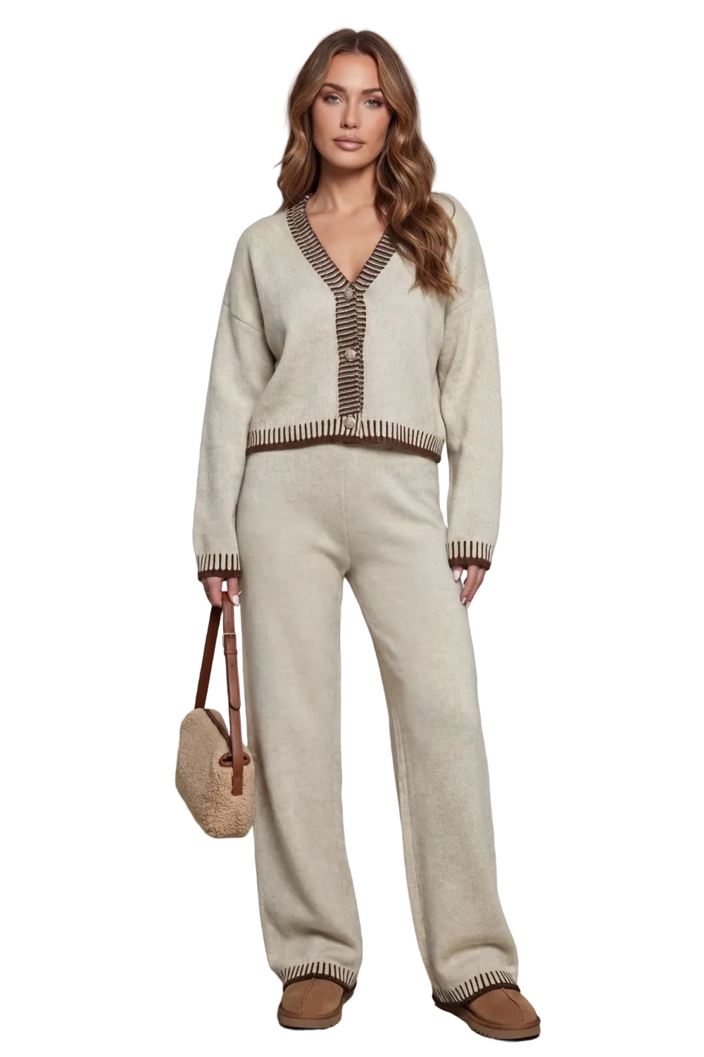 Cerivelle – Contrast trim – Knit loungewear set