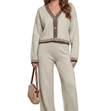 Cerivelle – Contrast trim – Knit loungewear set