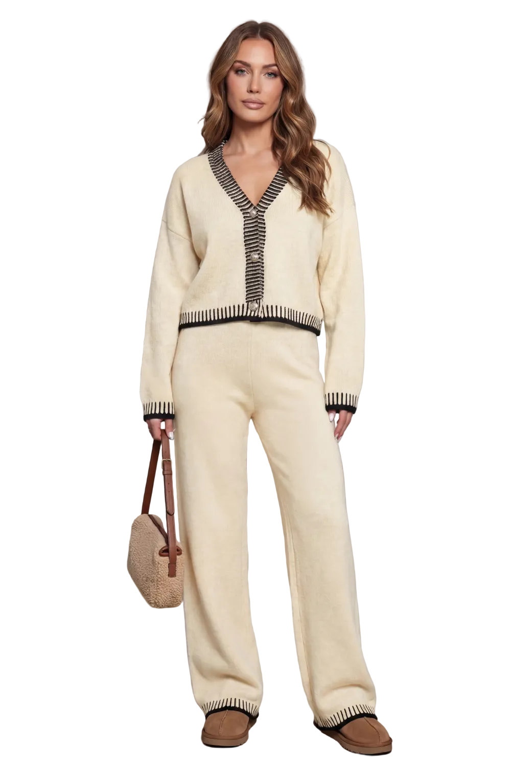 Cerivelle – Contrast trim – Knit loungewear set