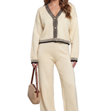 Cerivelle – Contrast trim – Knit loungewear set