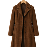LONG COAT WITH VINTAGE SUEDE EFFECT