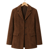STRUCTURED SHOULDER SUEDE BLAZER