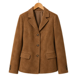 STRUCTURED SHOULDER SUEDE BLAZER