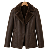 ELEGANT LEATHER JACKET WITH WARM LINING