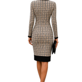 CLASSIC TWEED KNIT DRESS WITH CONTRAST DETAILS