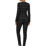 ELEGANT TWEED TWO-PIECE SET WITH GOLD BUTTON DETAILS