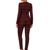 ELEGANT TWEED TWO-PIECE SET WITH GOLD BUTTON DETAILS