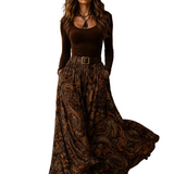 VINTAGE VELVET TOP AND PAISLEY MAXI SKIRT SET