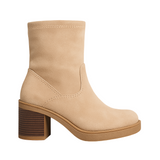 SUEDE BLOCK HEEL ANKLE BOOTS