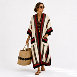WHITE CREAM ETHNIC CAFTAN