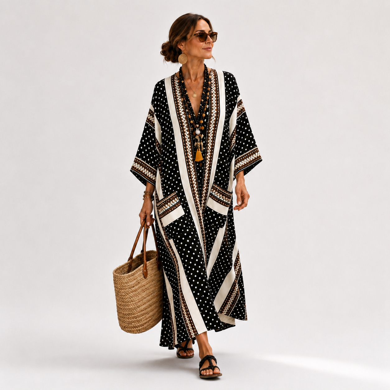 BLACK ETHNIC CAFTAN
