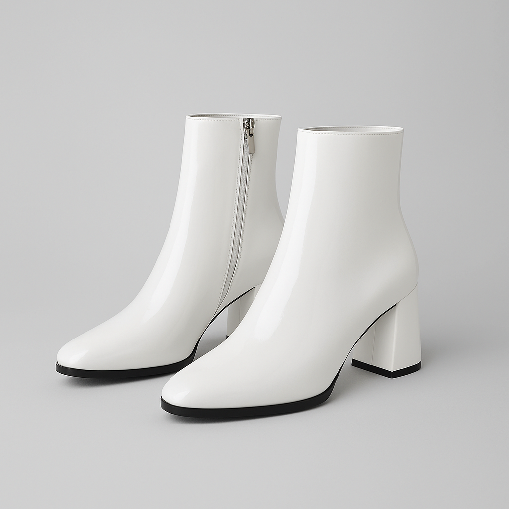 PATENT ANKLE BOOTS