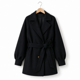 SHORT COAT WITH ADJUSTABLE BELT & ELEGANT STRUCTURE
