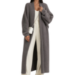 Luna Fashion House | Long Open Wool Cardigan - Women's Soft Knit Sweater
