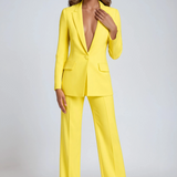 Luna Fashion House | Women's Blazer & Wide Leg Trousers Set - Elegant Tailored Suit