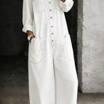 RELAXED WIDE-LEG UTILITY DENIM JUMPSUIT