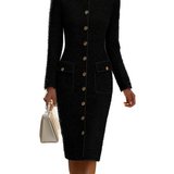 TWEED MIDI DRESS – IVORY BUTTON-DOWN