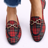 GOLDEN CHECK LOAFERS