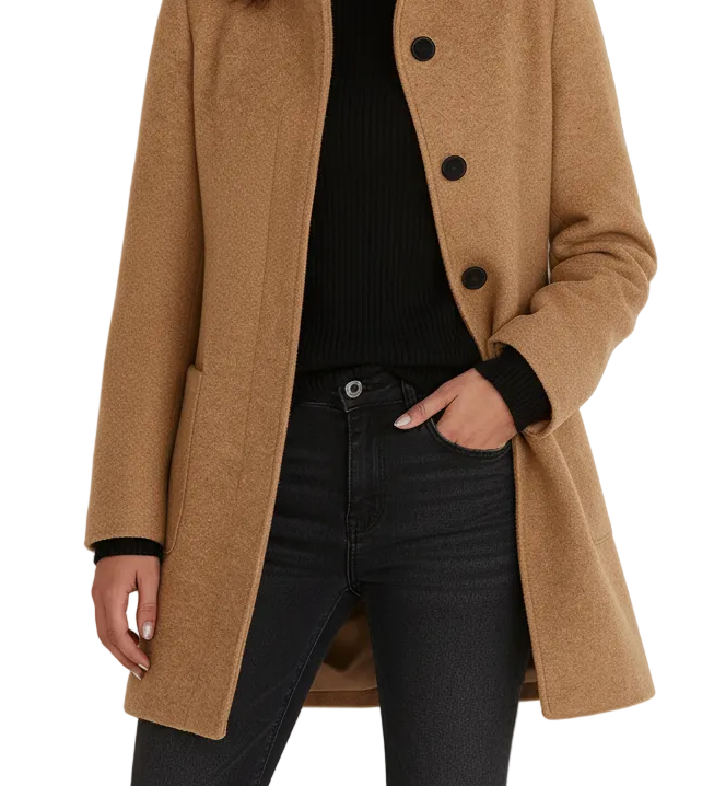 Structured Collar Button-Down Coat – Clean Cut