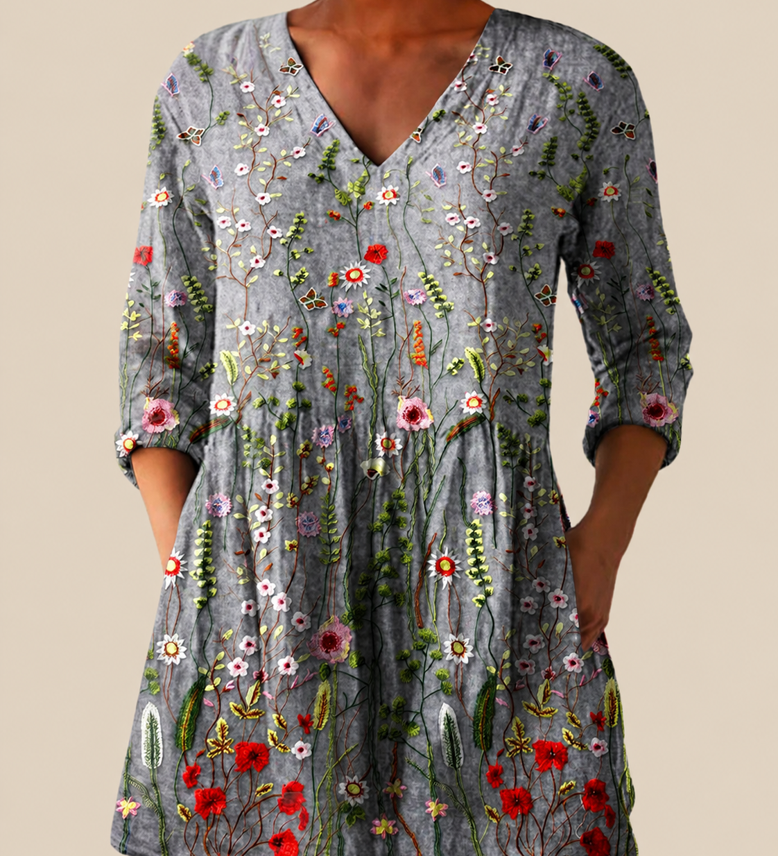 PATTERNED LONG BLOUSE 6