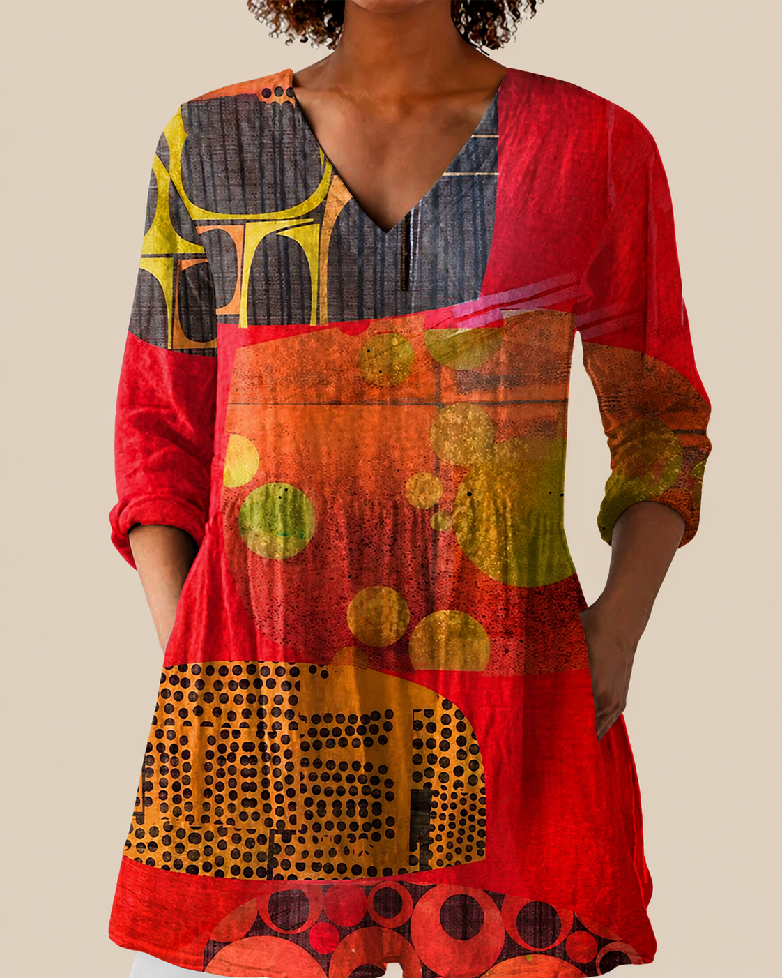 PATTERNED LONG BLOUSE 8