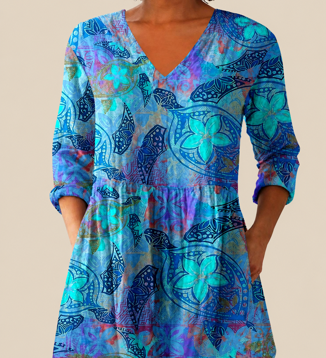 PATTERNED LONG BLOUSE 3