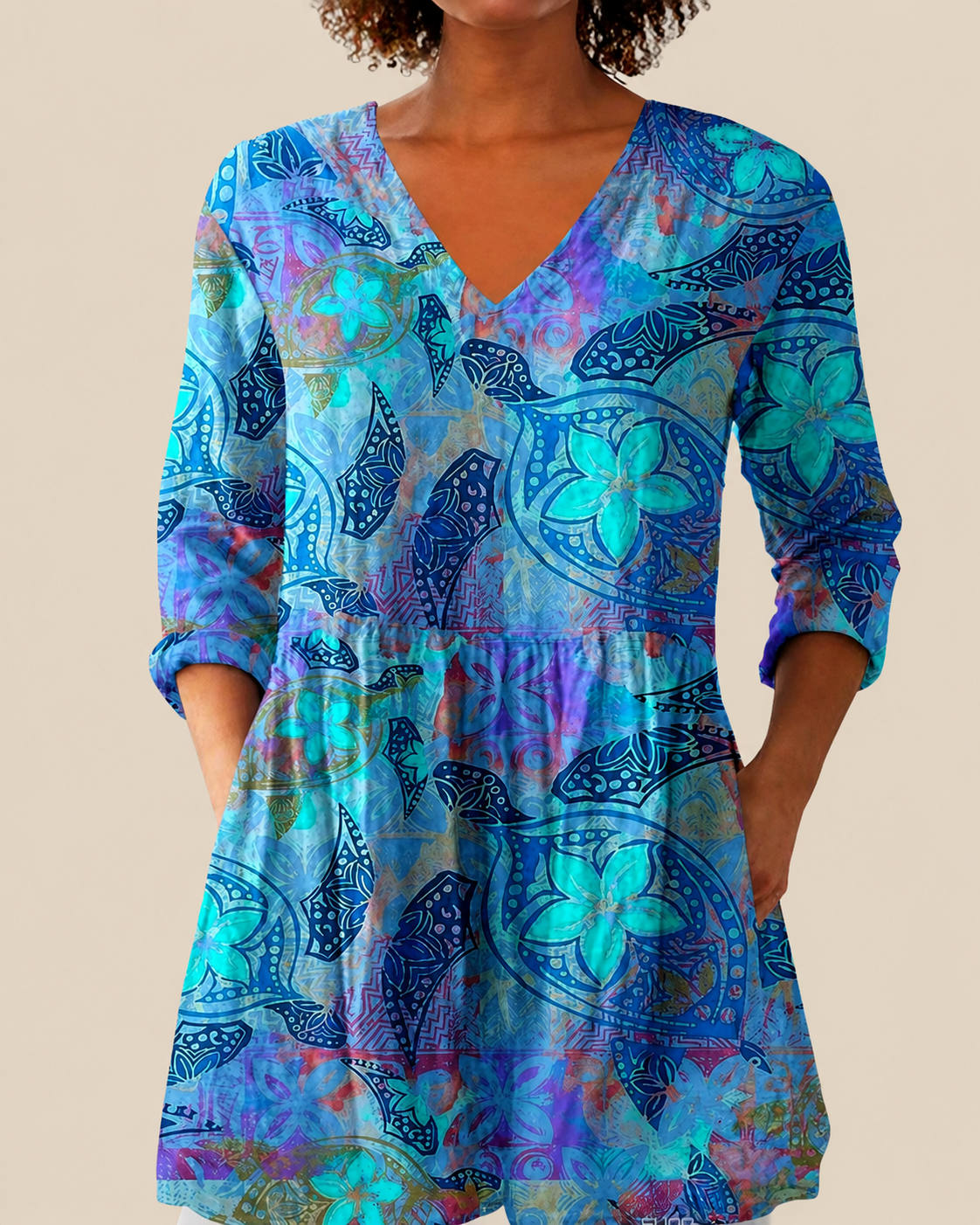 PATTERNED LONG BLOUSE 3