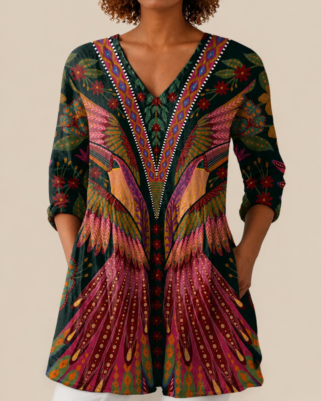 PATTERNED LONG BLOUSE 13