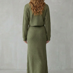 Clara – 2-in-1 Ribbed Knit Set – Maxi Dress & Cropped Pullover