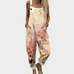 BEIGE PRINTED COMFORT JUMPSUIT