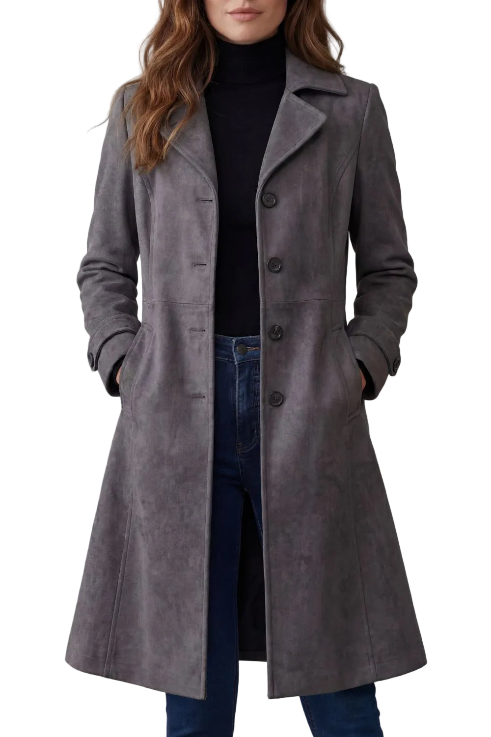 Delvienne – Vintage suede finish – Longline coat