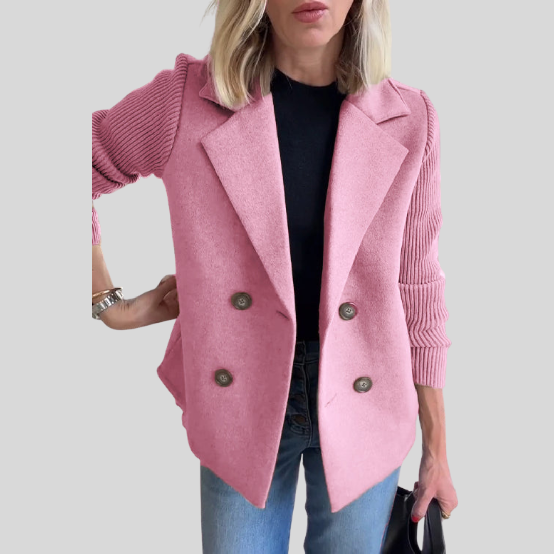 PREMIUM CHIC BLAZER WITH KNIT SLEEVES