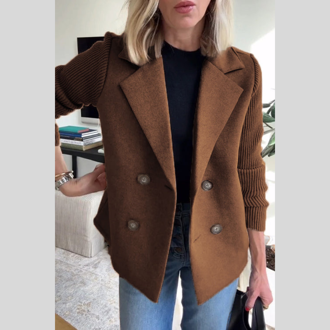 PREMIUM CHIC BLAZER WITH KNIT SLEEVES
