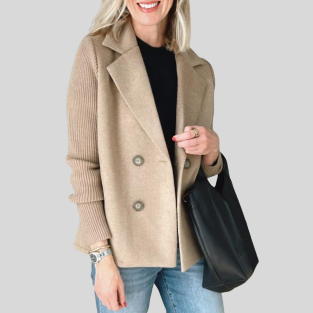 PREMIUM CHIC BLAZER WITH KNIT SLEEVES