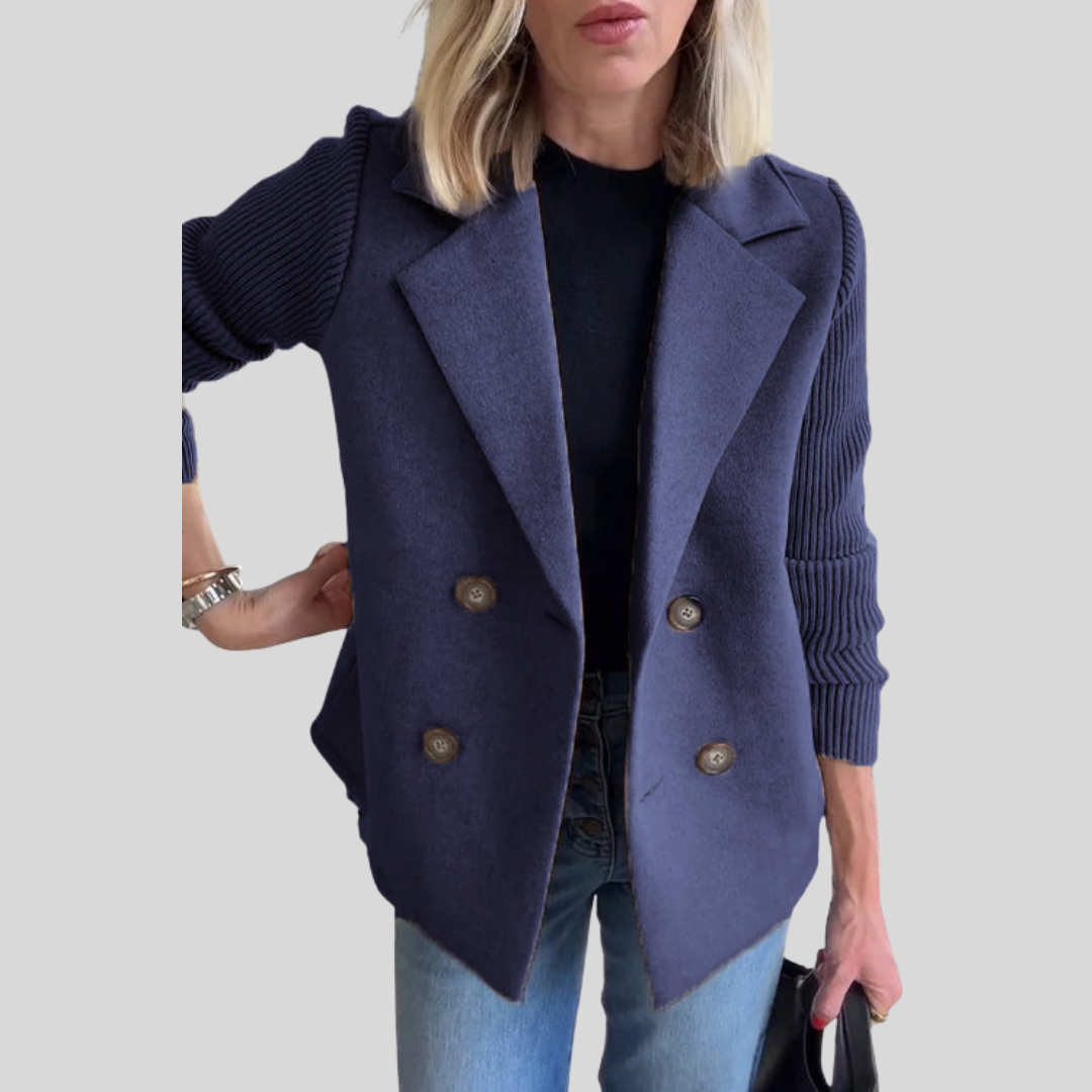 PREMIUM CHIC BLAZER WITH KNIT SLEEVES